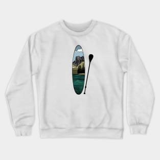 Stand up paddle board - mountain lake vertical Crewneck Sweatshirt